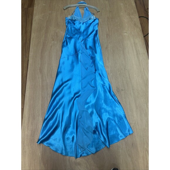 Let’s Fashion Large Shiny Blue Prom Dress, Halter - Picture 8 of 9